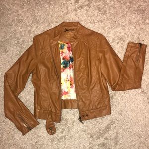 Tan leather jacket